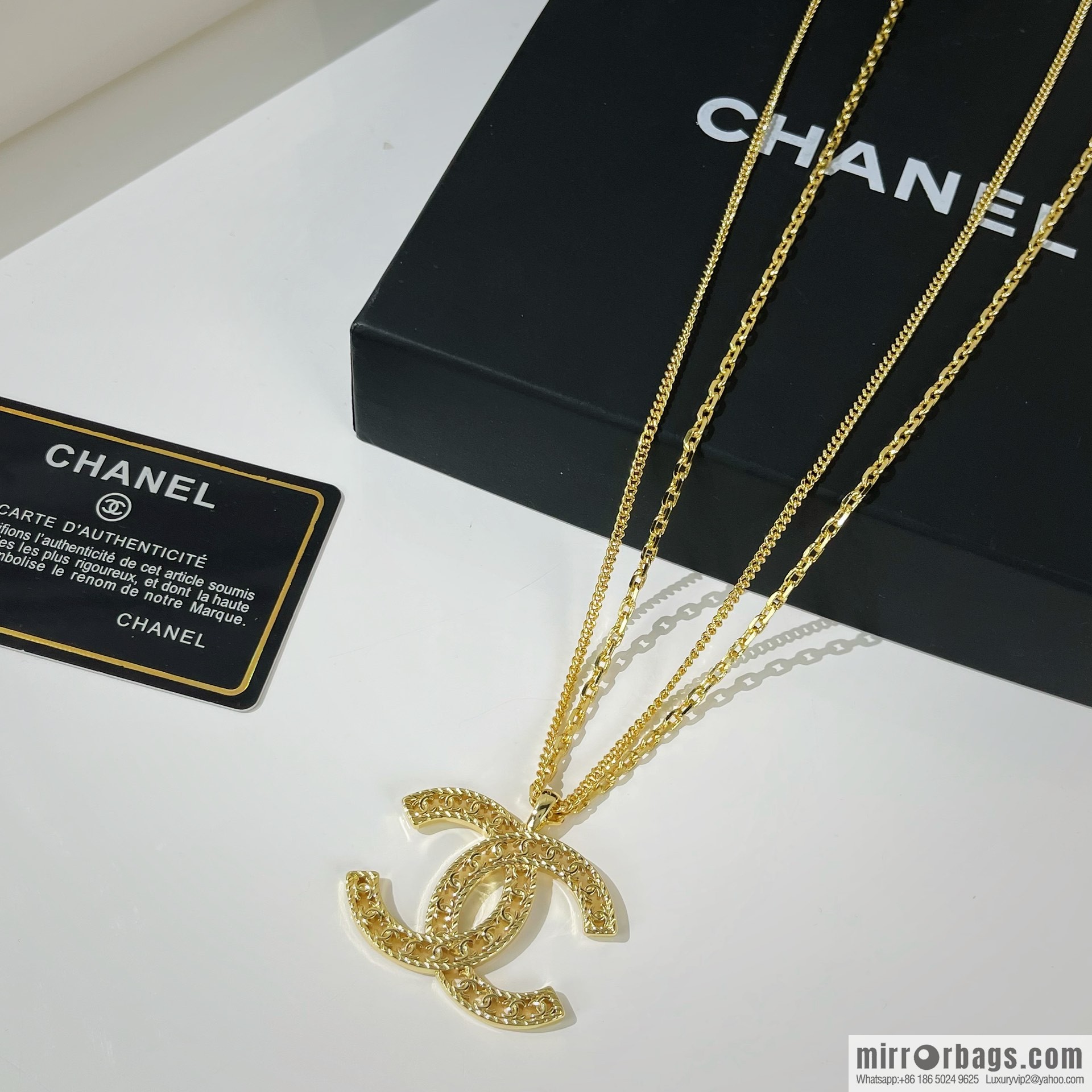 New ☑️ CHANEL Chanel double layer double c cut-out necklace