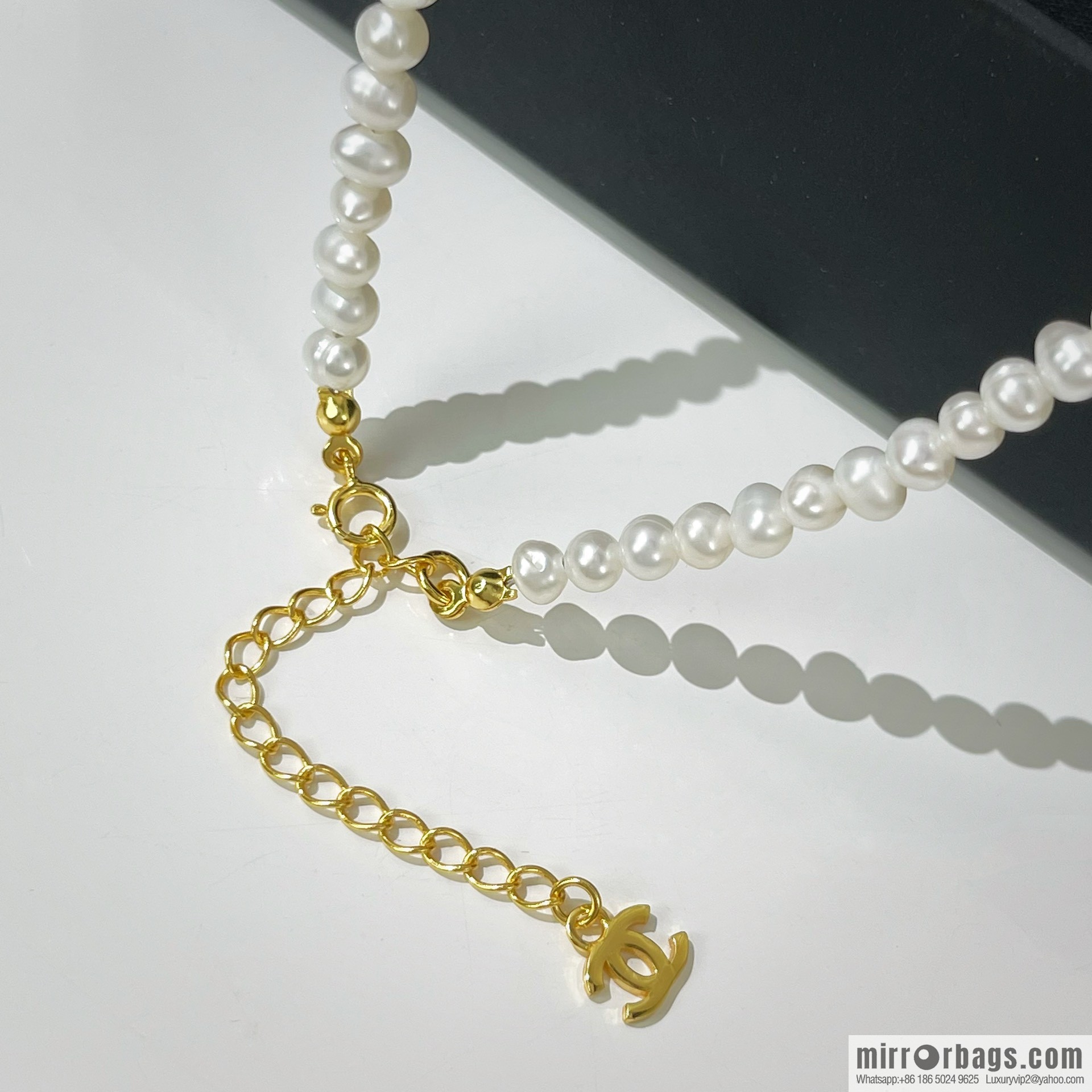 New ☑️ CHANEL Chanel Double C Natural Pearl Necklace