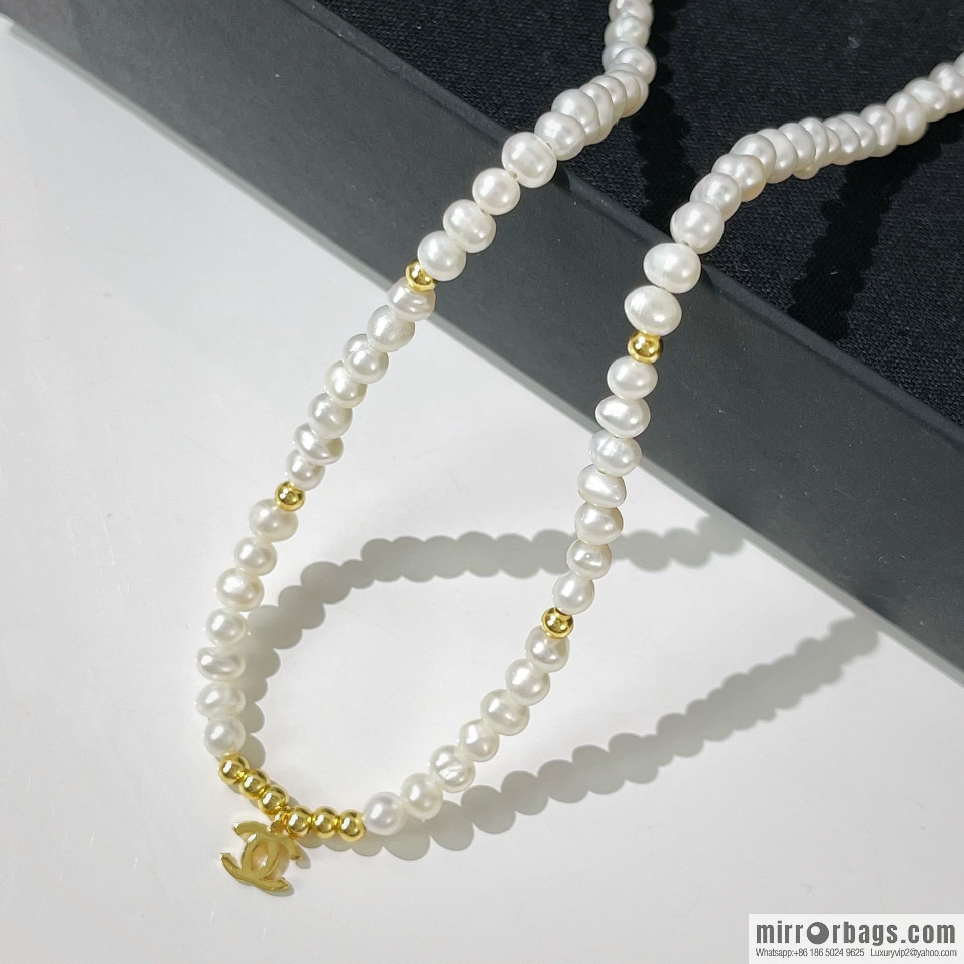 New ☑️ CHANEL Chanel Double C Natural Pearl Necklace