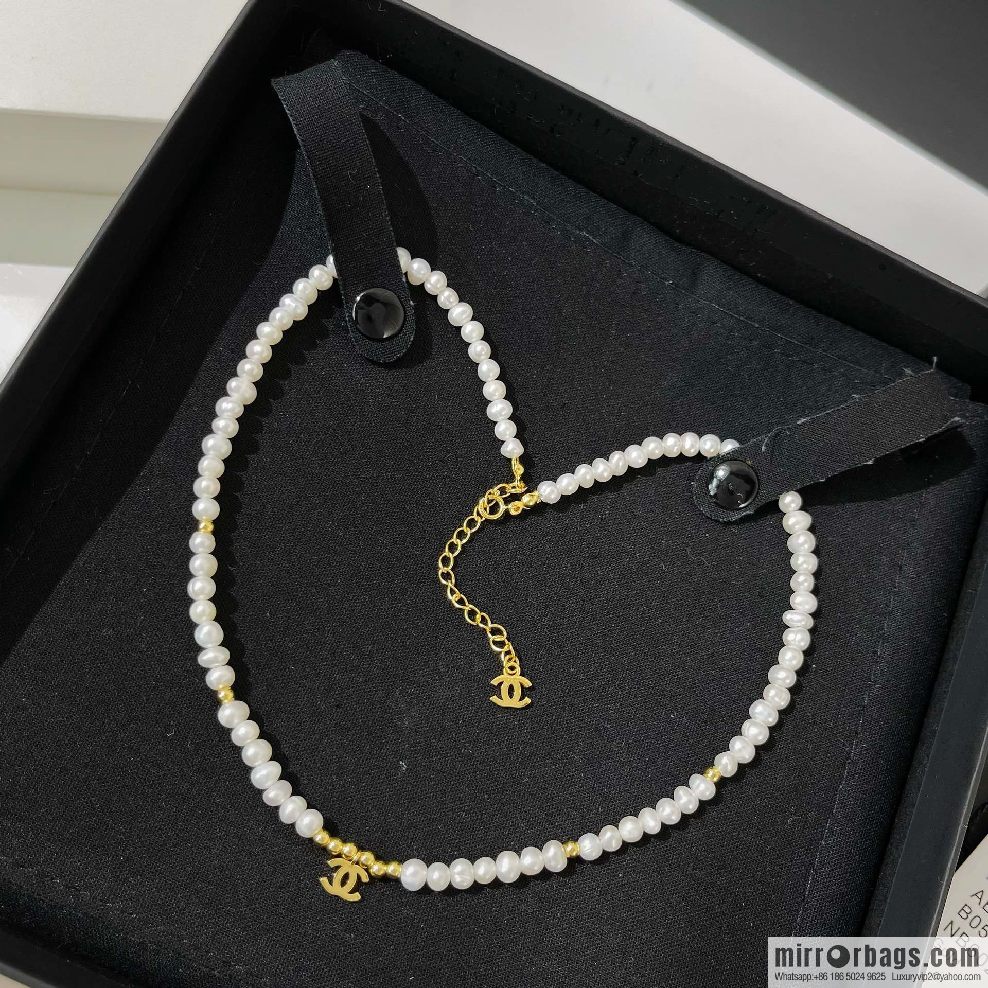 New ☑️ CHANEL Chanel Double C Natural Pearl Necklace