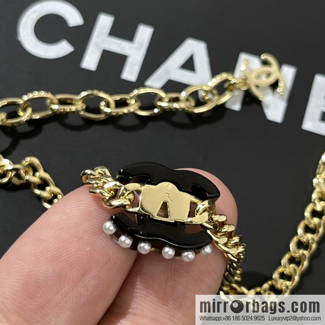 New ☑️ CHANEL Chanel acrylic pearl necklace bracelet