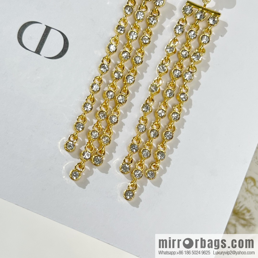New ☑️ DIOR Dior CD pearl tassel earrings