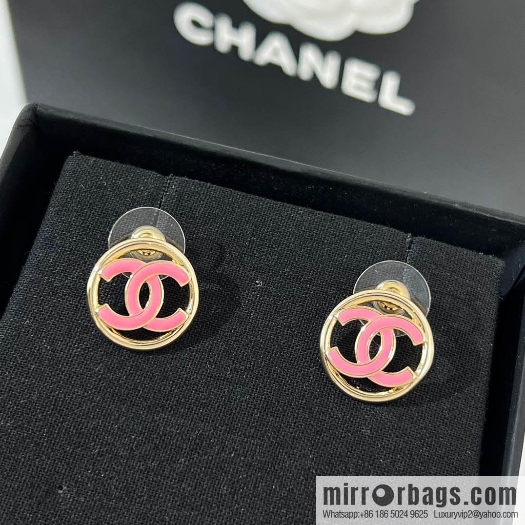 New ☑️ CHANEL Chanel double c round stud earrings
