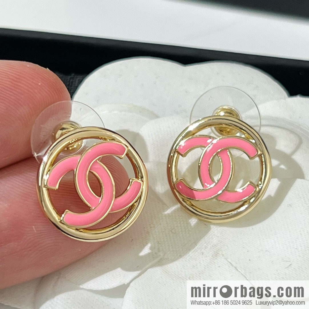 New ☑️ CHANEL Chanel double c round stud earrings