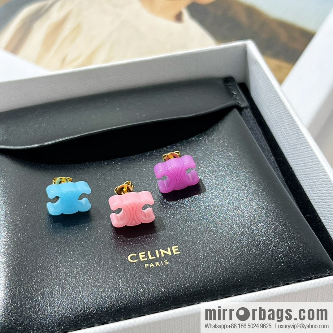 Celine Arc de Triomphe Macaron stud earrings three-piece set