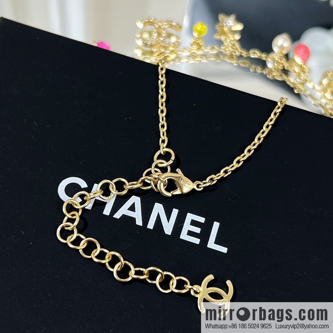 New ☑️ CHANEL Chanel double c tassel colored bead necklace