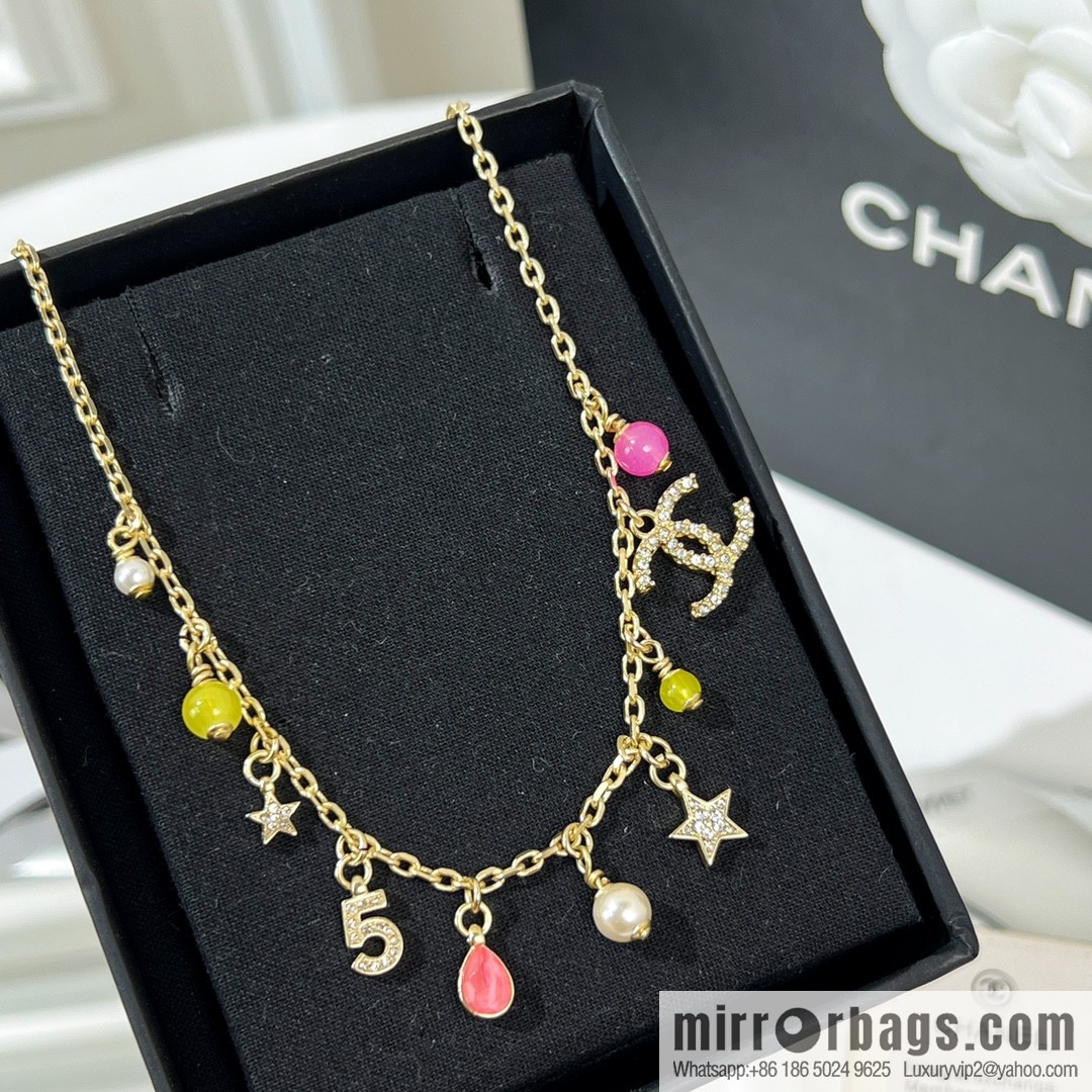 New ☑️ CHANEL Chanel double c tassel colored bead necklace