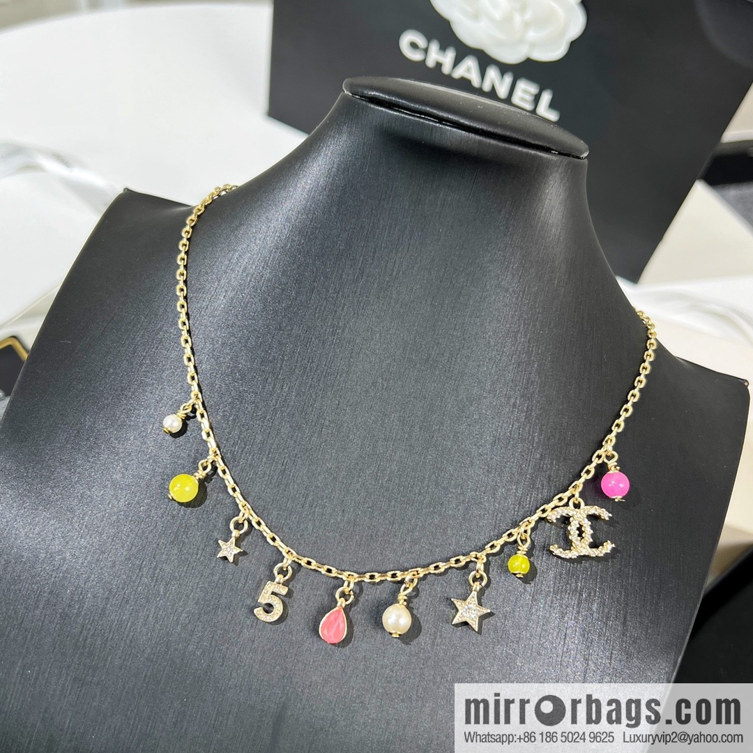 New ☑️ CHANEL Chanel double c tassel colored bead necklace