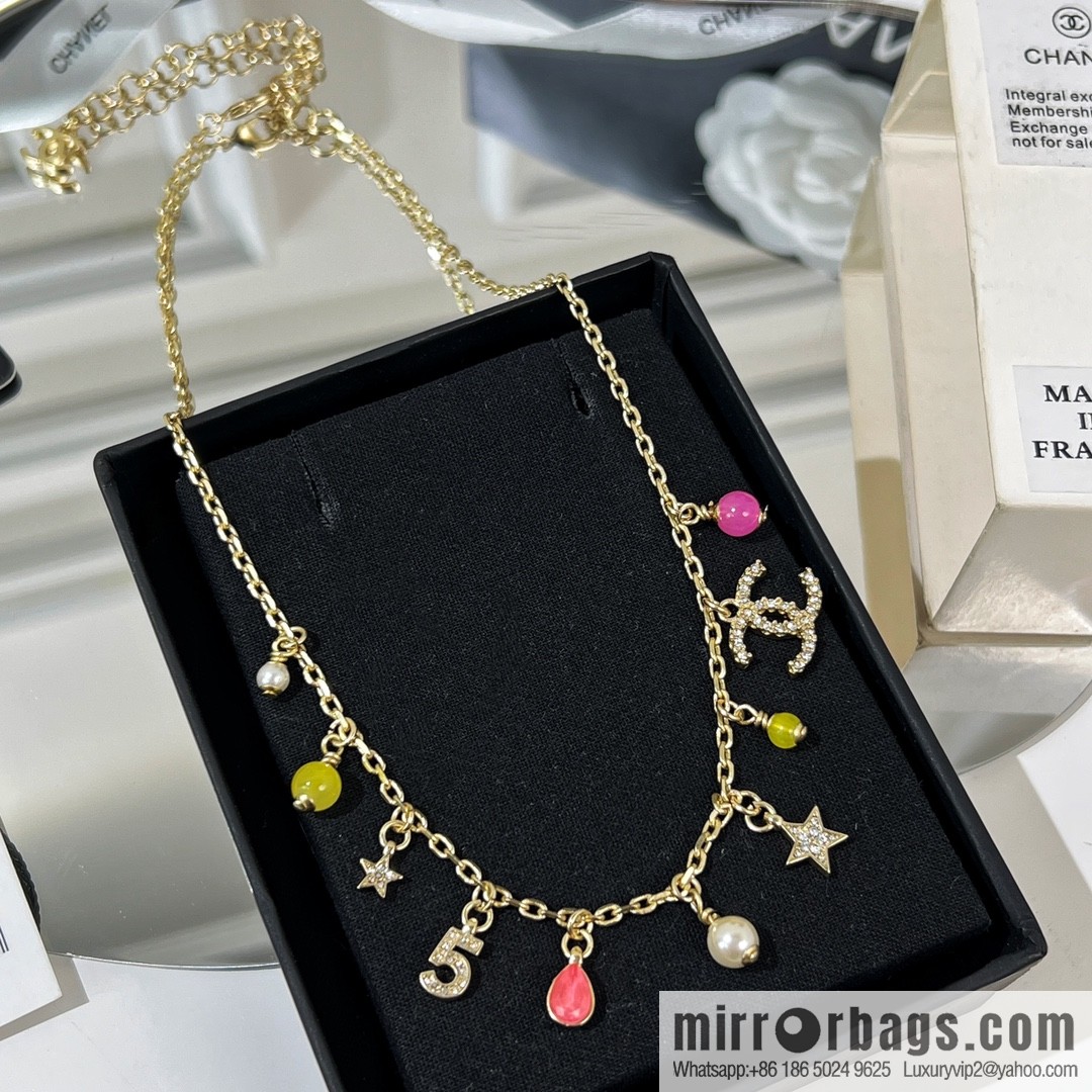 New ☑️ CHANEL Chanel double c tassel colored bead necklace