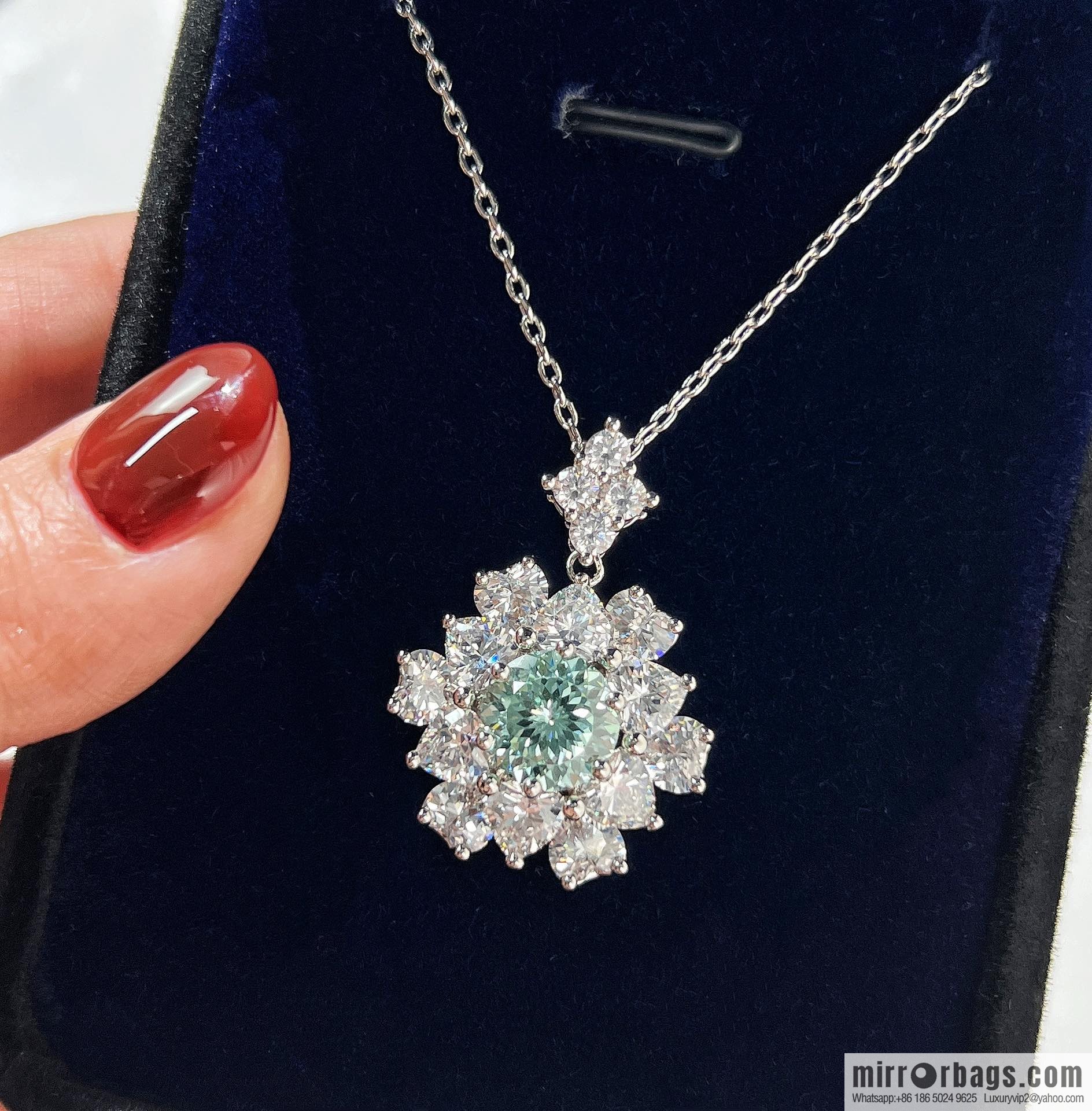 [High-end] Paraiba fireworks cutting necklace
