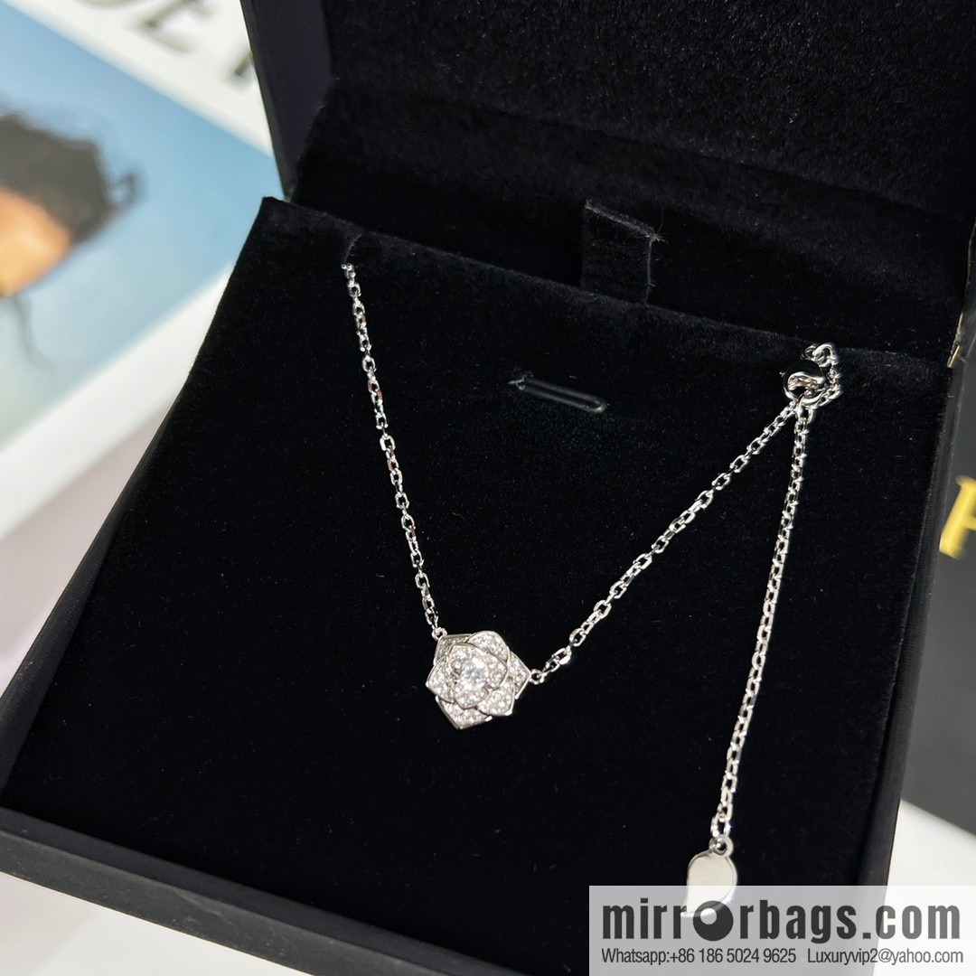 Piaget rose stud earrings necklace