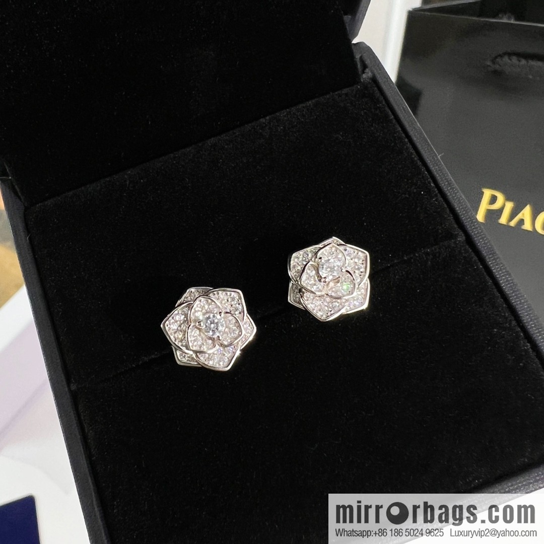 Piaget rose stud earrings necklace