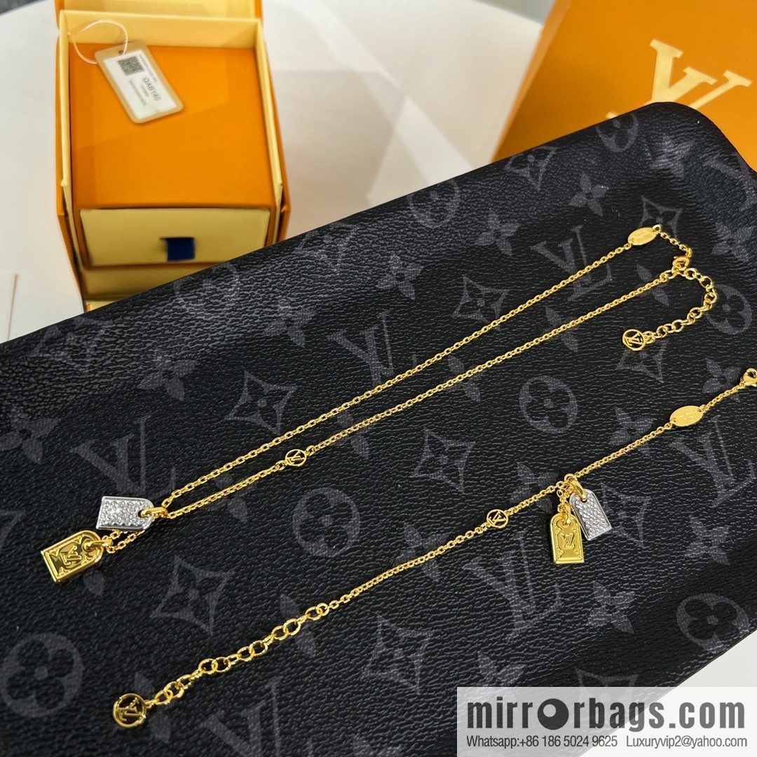 Louis Vuitton Louis Vuitton lv full diamond double necklace bracelet