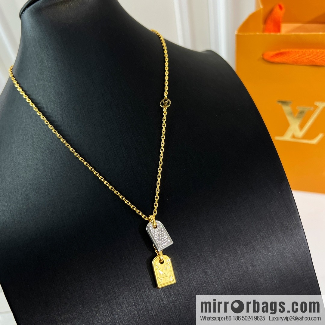 Louis Vuitton Louis Vuitton lv full diamond double necklace bracelet