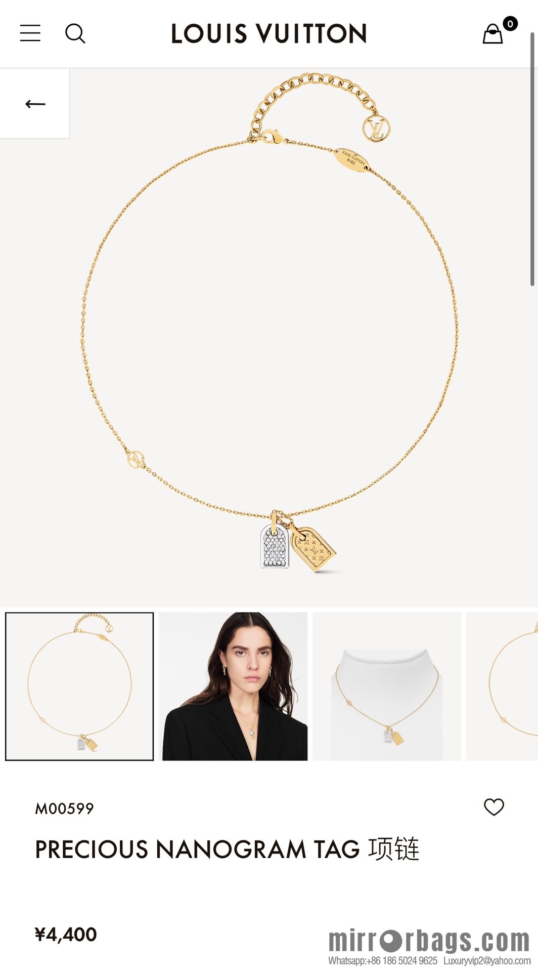 Louis Vuitton Louis Vuitton lv full diamond double necklace bracelet
