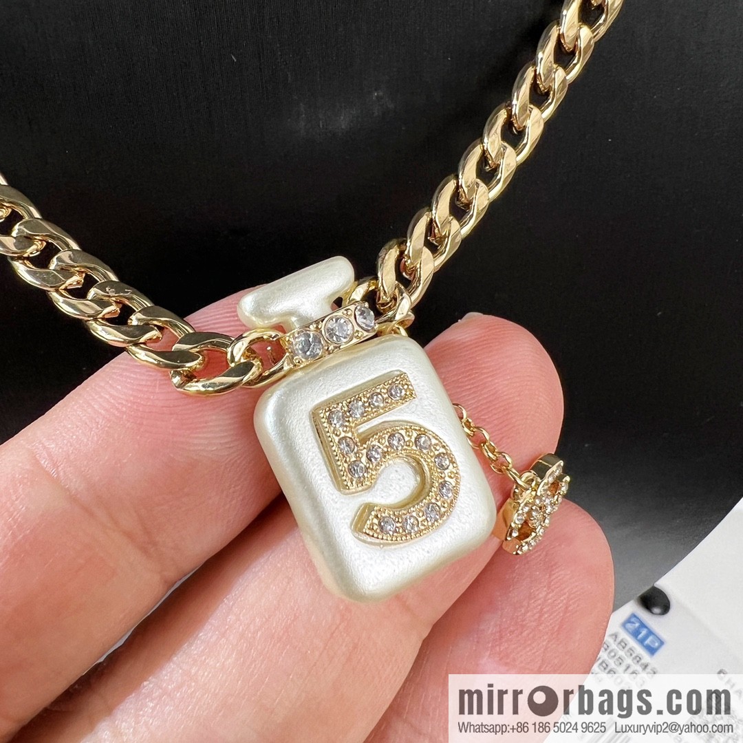 New ☑️ CHANEL Chanel double c 5 character perfume bottle necklace
