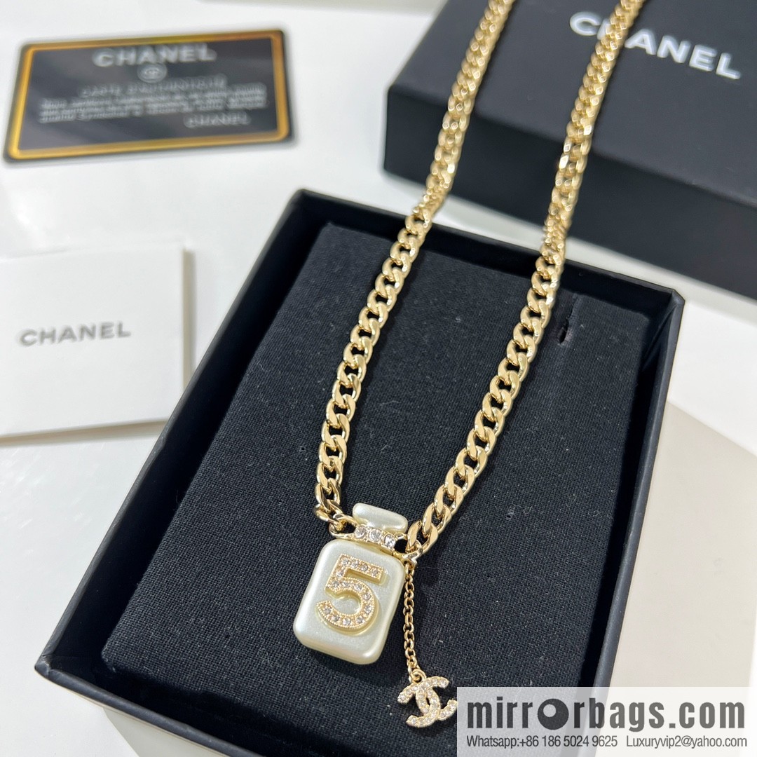New ☑️ CHANEL Chanel double c 5 character perfume bottle necklace