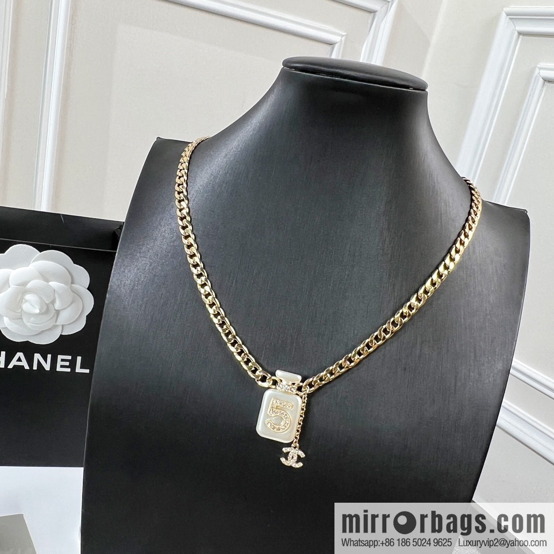 New ☑️ CHANEL Chanel double c 5 character perfume bottle necklace