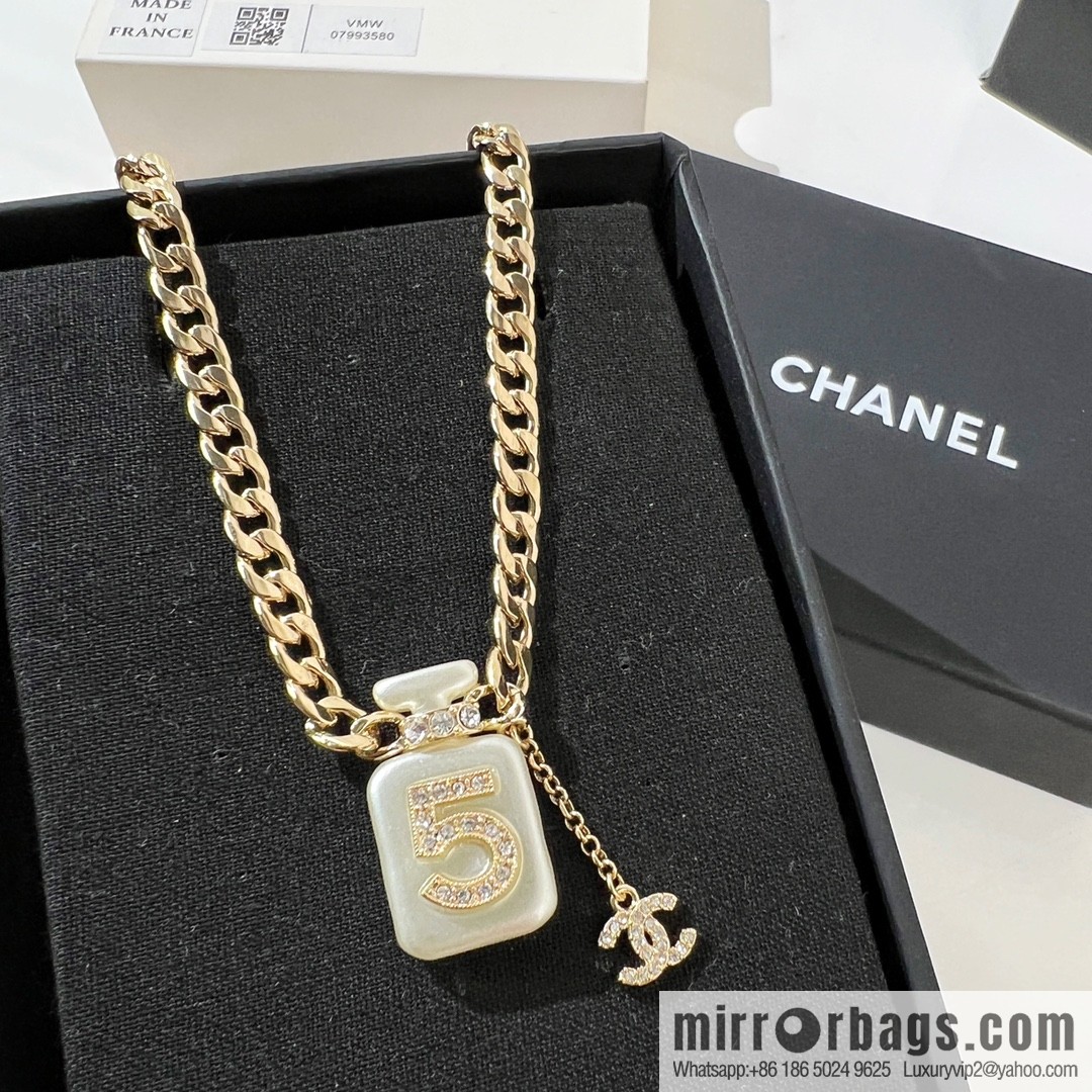 New ☑️ CHANEL Chanel double c 5 character perfume bottle necklace