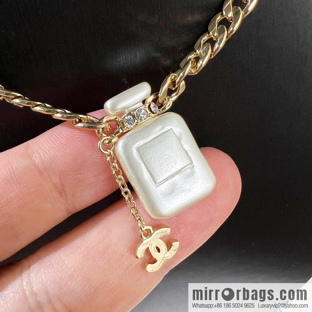 New ☑️ CHANEL Chanel double c 5 character perfume bottle necklace