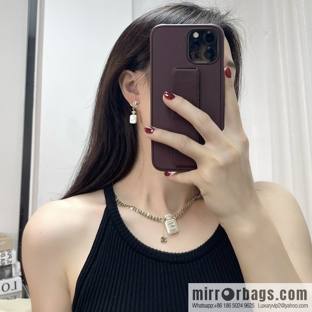 New ☑️ CHANEL Chanel double c perfume bottle stud earrings