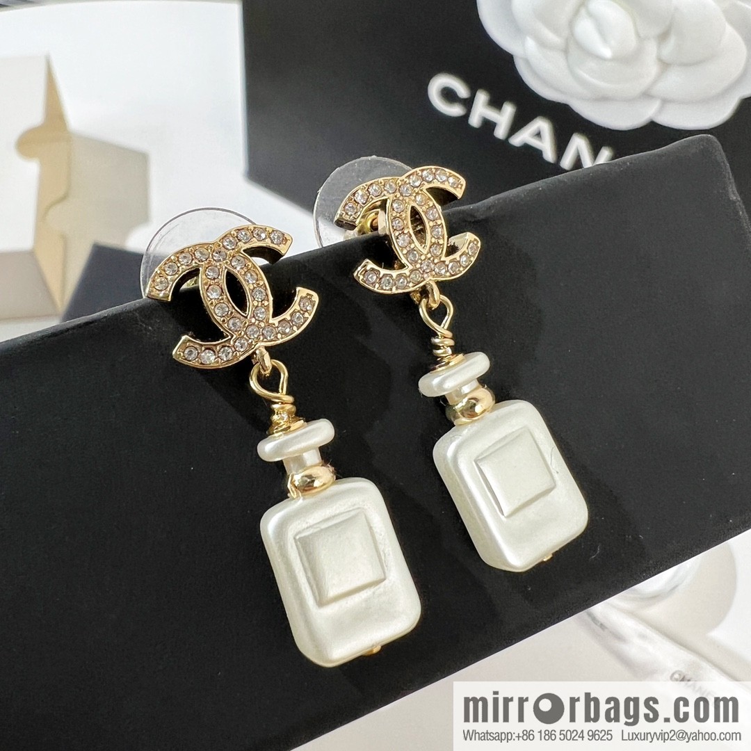 New ☑️ CHANEL Chanel double c perfume bottle stud earrings