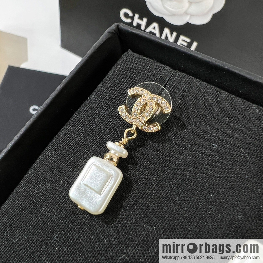 New ☑️ CHANEL Chanel double c perfume bottle stud earrings