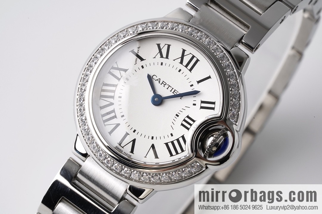 AF's most beautiful replica, Cartier 28mm small blue balloon W69010Z4 women's watch