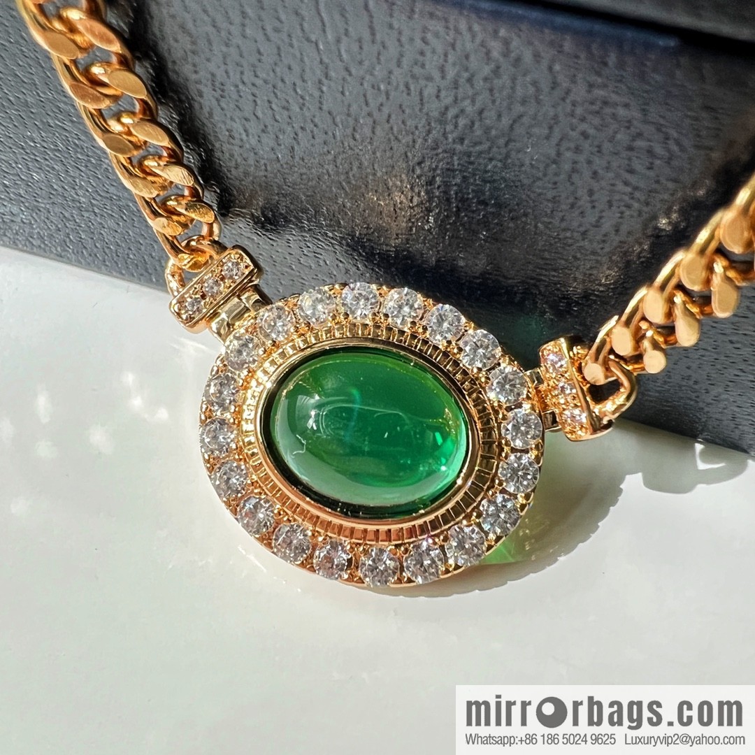 Chopard PRECIOUS LACE VAGUE Green diamond necklace bracelet stud earrings