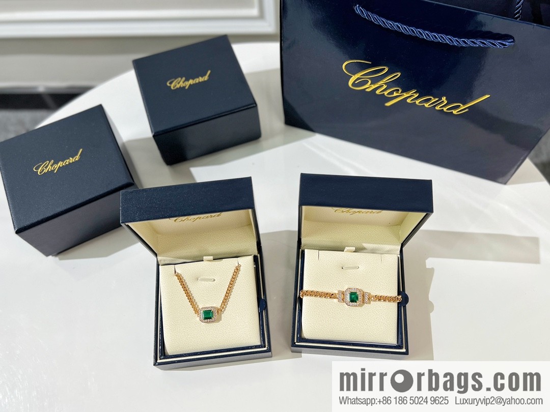 Chopard PRECIOUS LACE VAGUE green diamond necklace bracelet