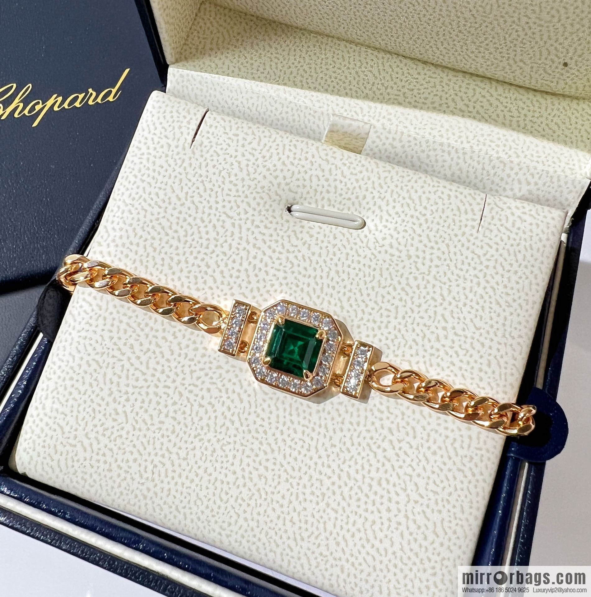 Chopard PRECIOUS LACE VAGUE green diamond necklace bracelet