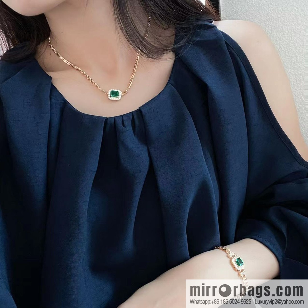 Chopard PRECIOUS LACE VAGUE green diamond necklace bracelet