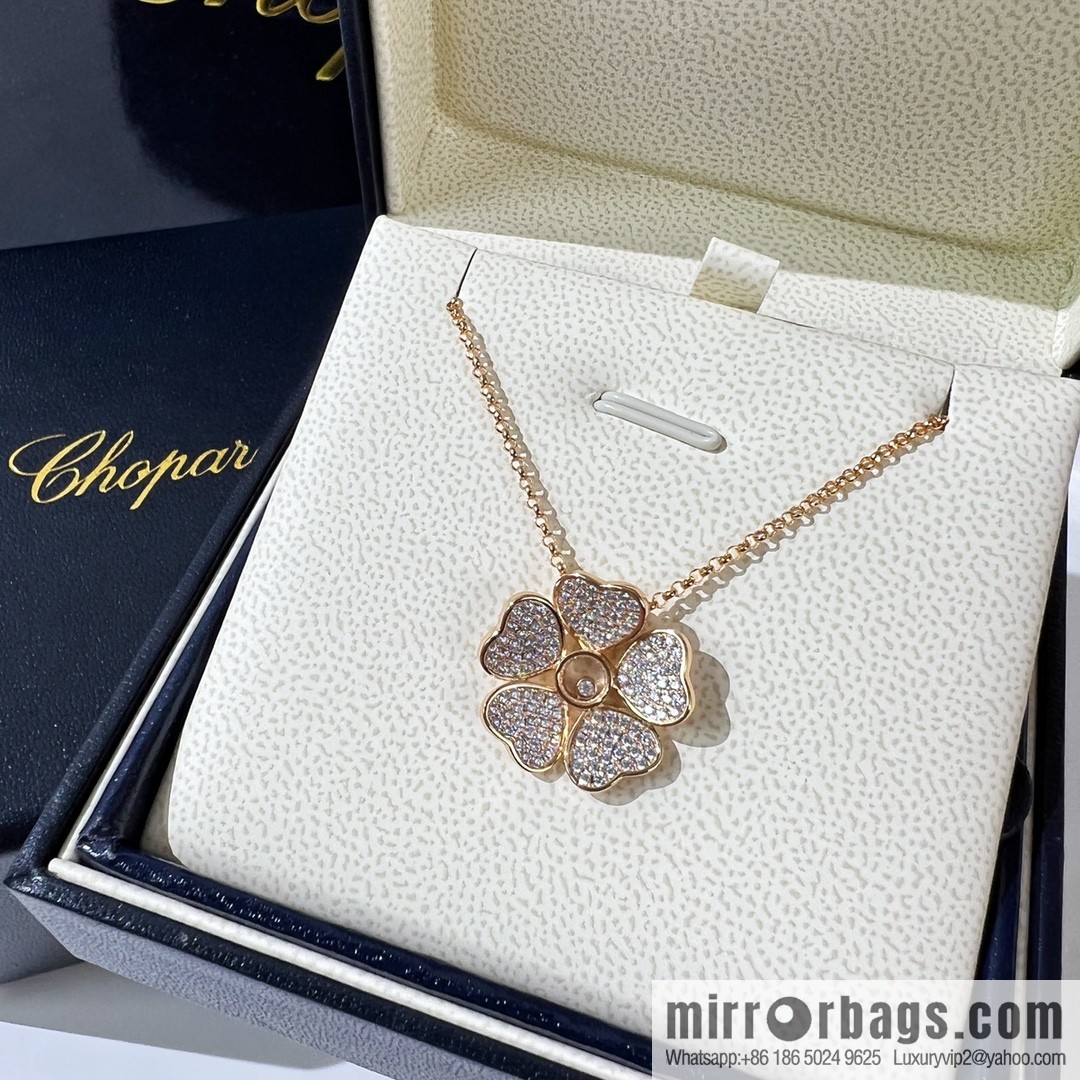 Chopard PRECIOUS LACE VAGUE 5 heart full diamond necklace ear shot, bracelet