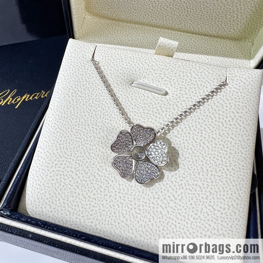 Chopard PRECIOUS LACE VAGUE 5 heart full diamond necklace ear shot, bracelet