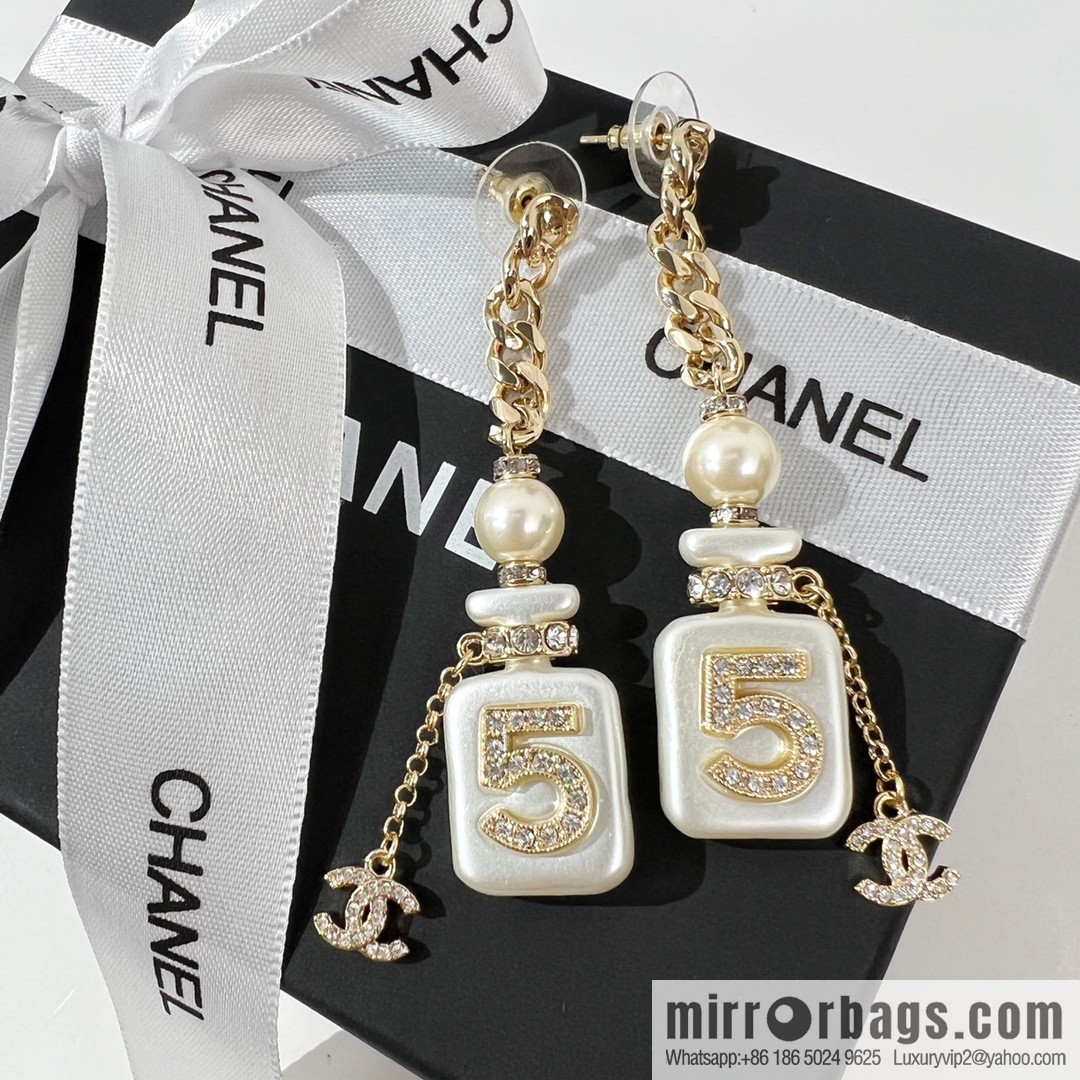 New ☑️ CHANEL Chanel double c perfume bottle stud earrings