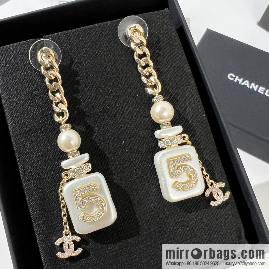New ☑️ CHANEL Chanel double c perfume bottle stud earrings