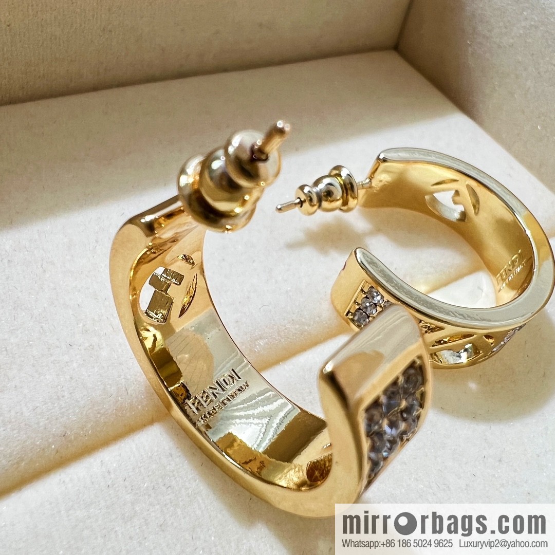 New Fendi full diamond stud earrings