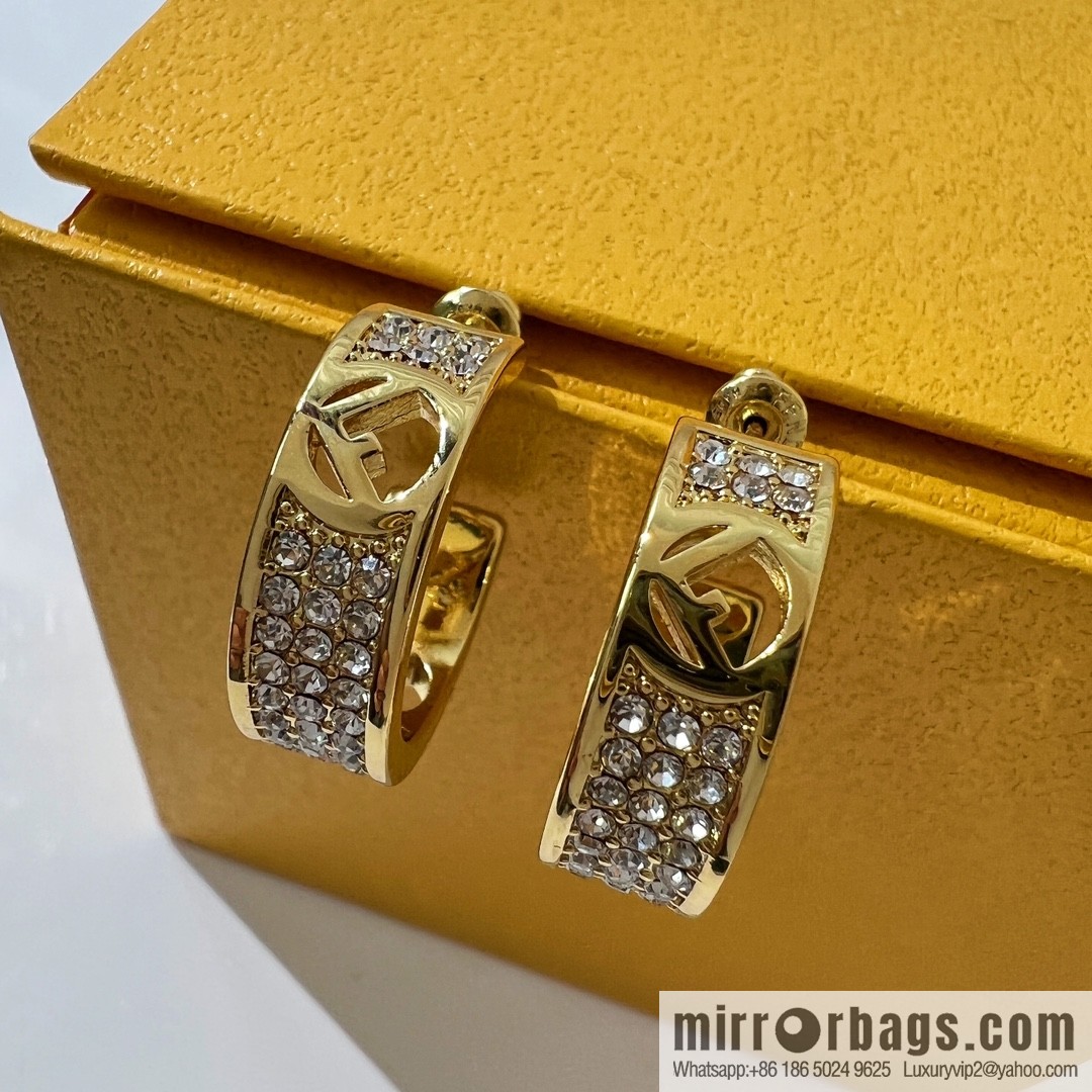 New Fendi full diamond stud earrings