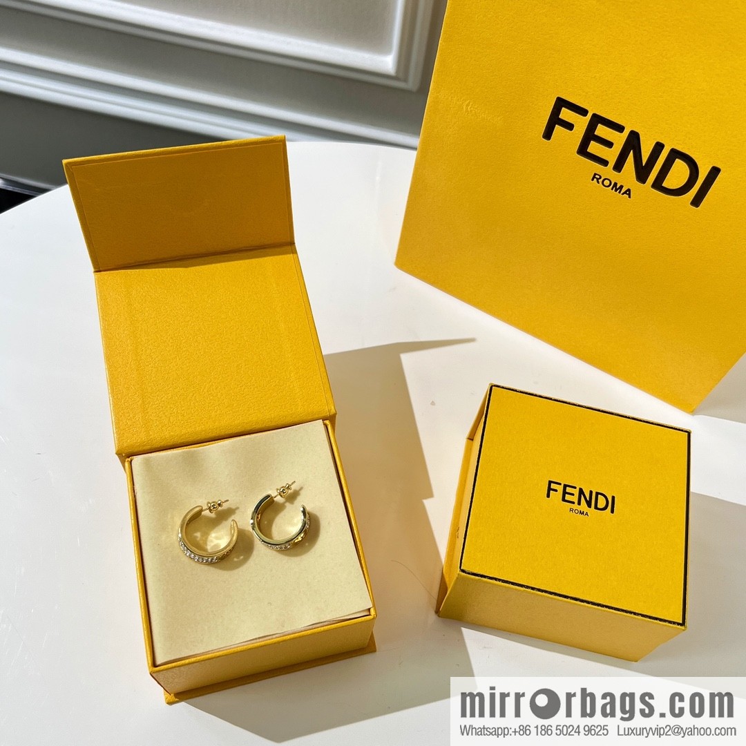 New Fendi full diamond stud earrings