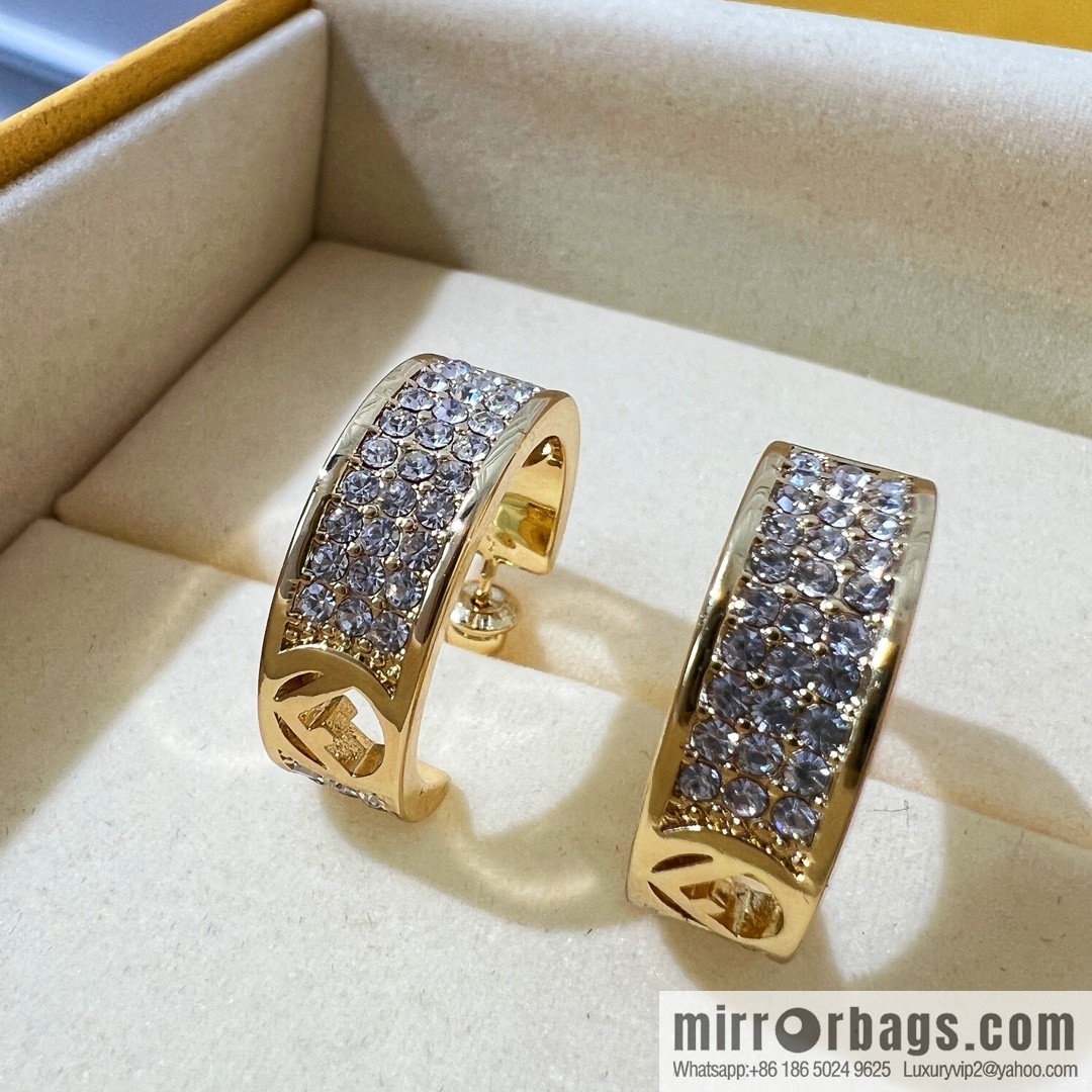 New Fendi full diamond stud earrings