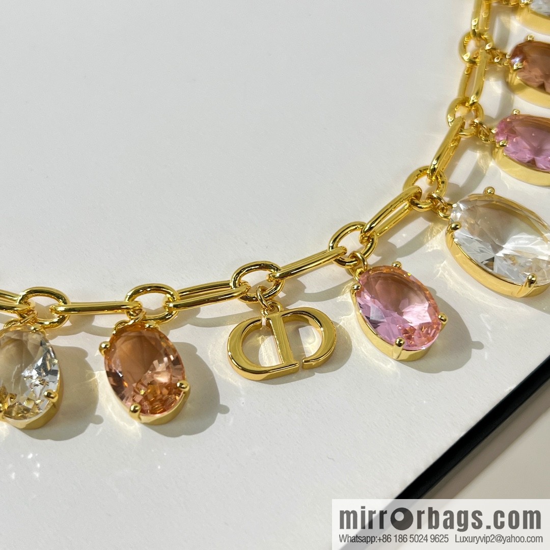 New ☑️ DIOR Dior tassel pigeon egg crystal necklace bracelet