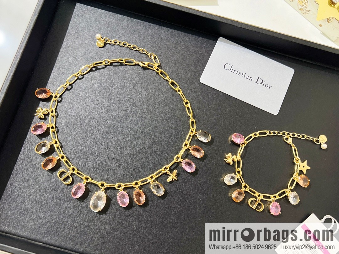 New ☑️ DIOR Dior tassel pigeon egg crystal necklace bracelet