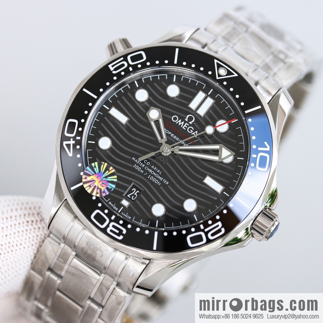 Omega 2022 new green seahorse with double T black balance wheel 8800 movement, 42mm