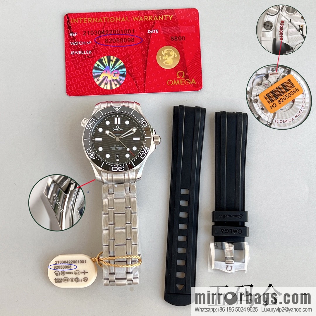 Omega 2022 new green seahorse with double T black balance wheel 8800 movement, 42mm