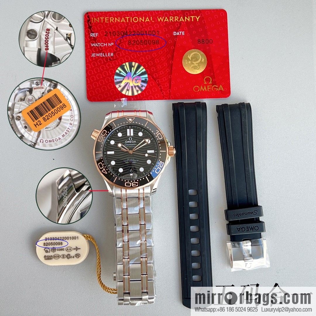 Omega 2022 new green seahorse with double T black balance wheel 8800 movement, 42mm