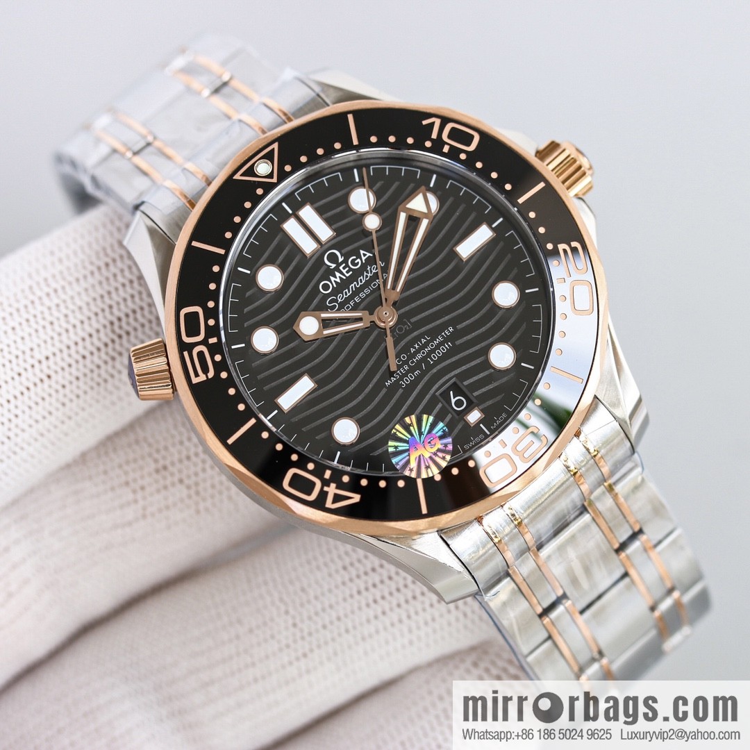 Omega 2022 new green seahorse with double T black balance wheel 8800 movement, 42mm