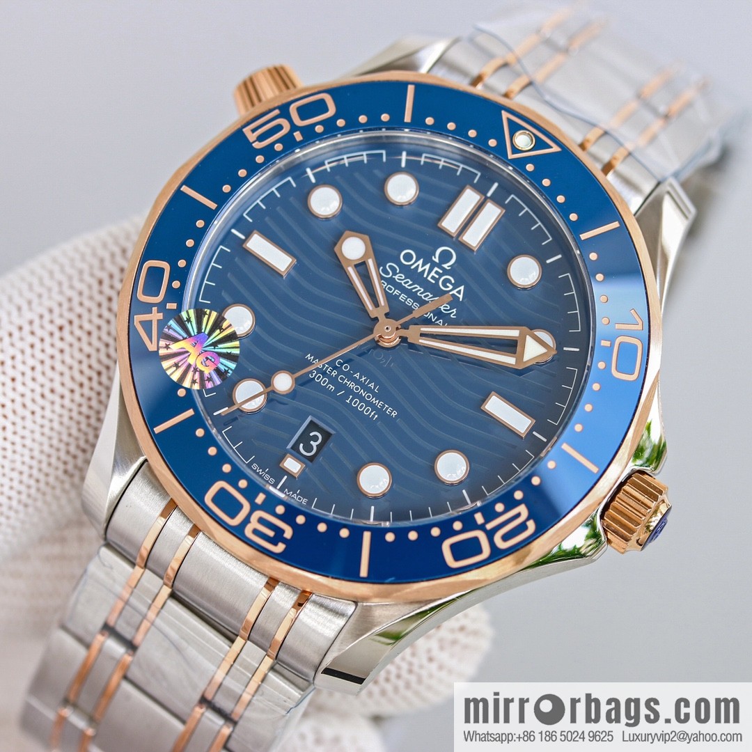 Omega 2022 new green seahorse with double T black balance wheel 8800 movement, 42mm