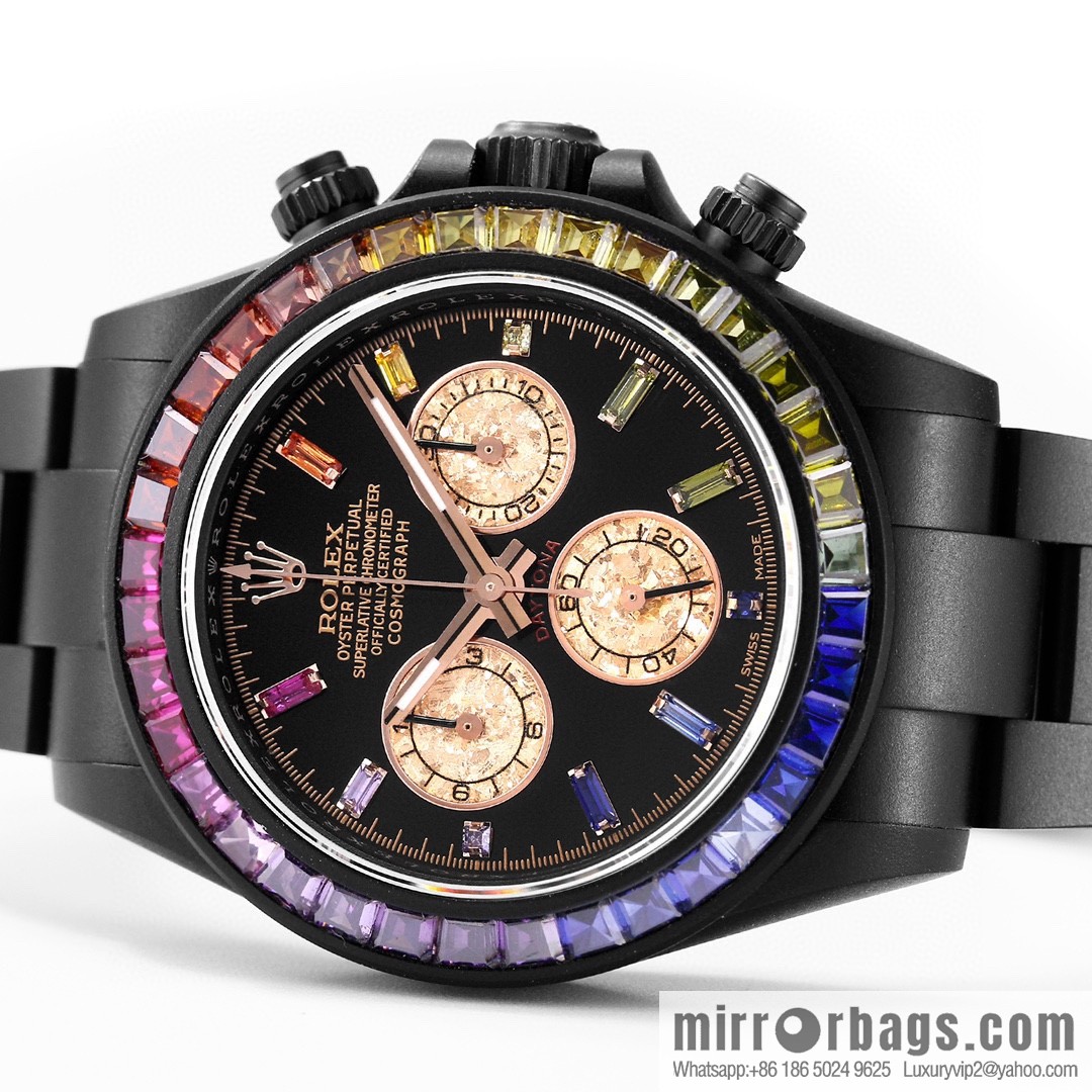 IPK carbon black steel emperor Rolex ROLEX modified Daytona 7750 multi-function mechanical movement watch