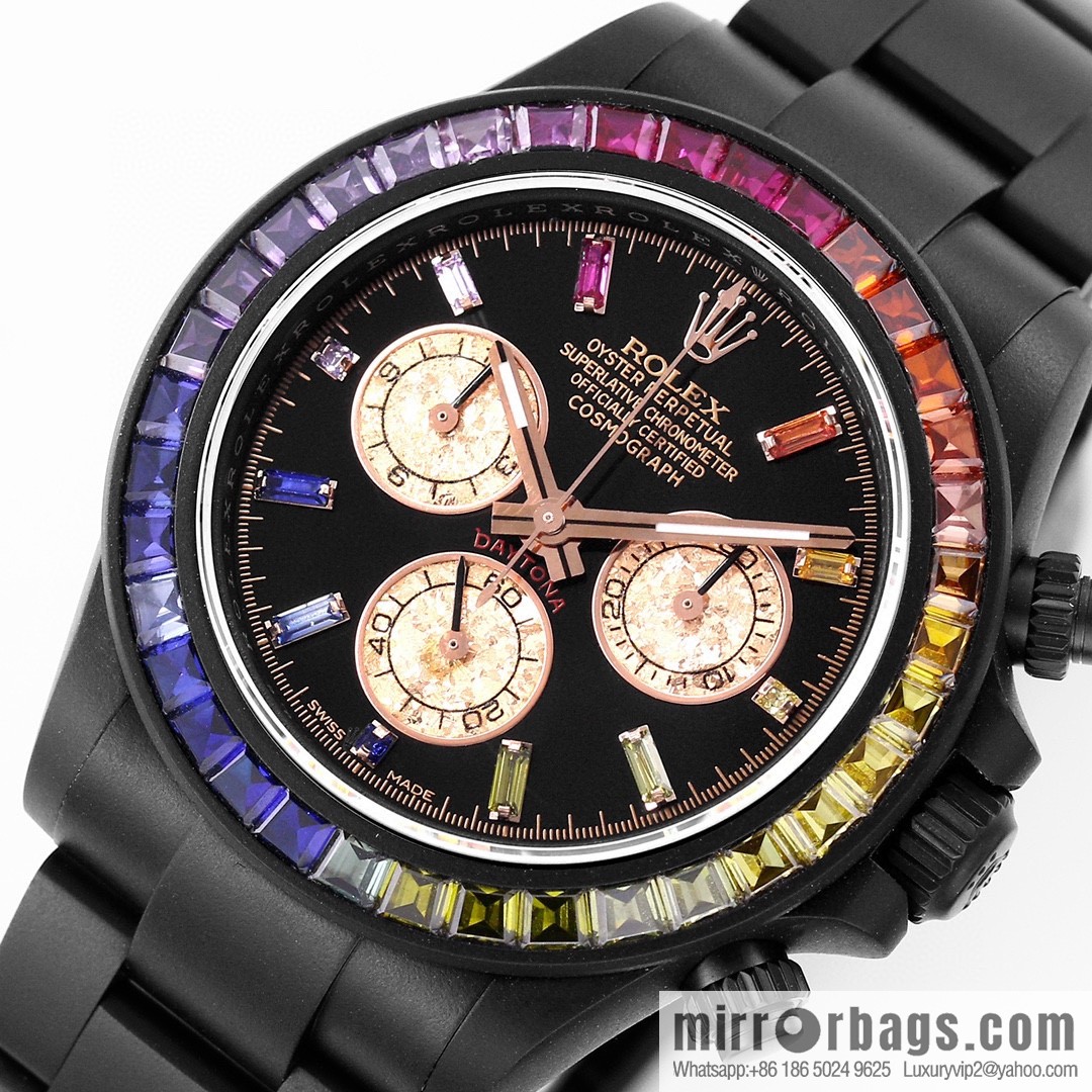 IPK carbon black steel emperor Rolex ROLEX modified Daytona 7750 multi-function mechanical movement watch