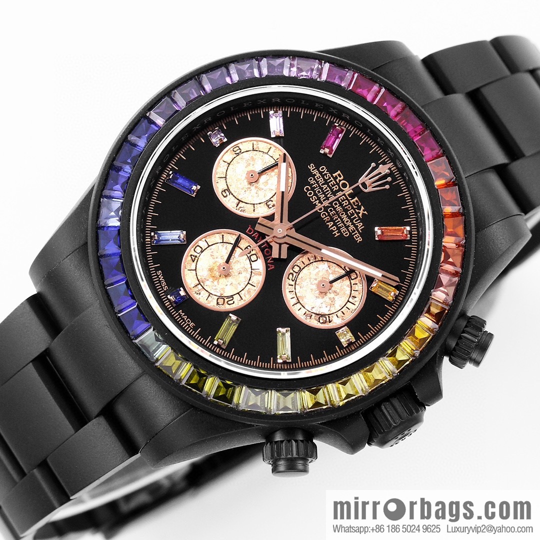 IPK carbon black steel emperor Rolex ROLEX modified Daytona 7750 multi-function mechanical movement watch